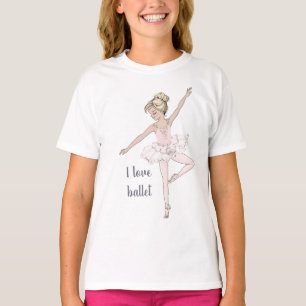 T-shirt I Love Ballet Glam Parties scintillant Ballerina r
