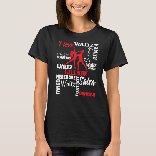 T-shirt I Love Ballroom Dancing Instructor Pair Cho (Devant)