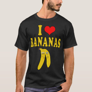 T-shirt I Love Bananes drôle Costume amusant Vegan