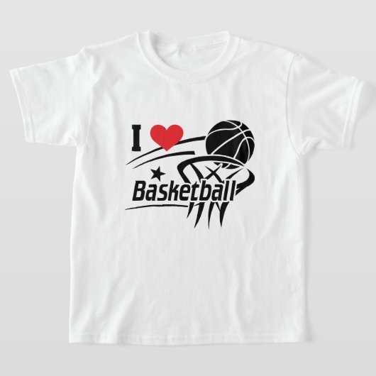 T-shirt I Love basket-ball (Poser)