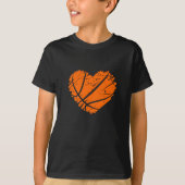 T-shirt I Love Basketball avec forme de coeur (Devant)