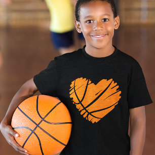 T-shirt I Love Basketball avec forme de coeur