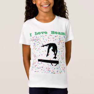T-Shirt I Love Beam Girls Gymnastique Balance Beam Gymnast
