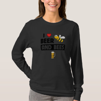 T-shirt I Love Beer and Bees  Drinking Mug Ale Beekeeper H