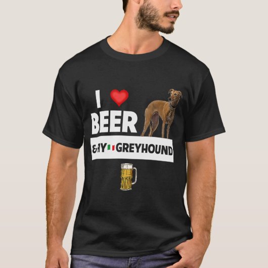 T-shirt I Love Beer and My Italian Greyhound Dog Maman Pap (Devant)