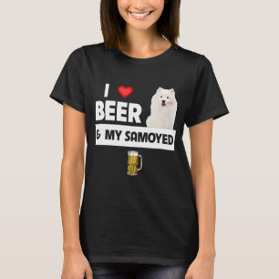 T-shirt I Love Beer and My Samoyed Herding Paws Maman Papa