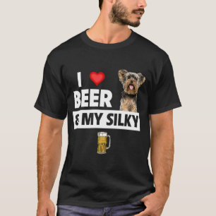 T-shirt I Love Beer and My Silky Terrier Chien Maman Papa 