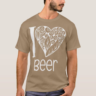T-shirt I Love Beer Heart pour les femmes qui aiment boire