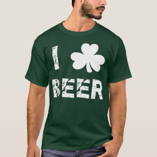 T-shirt I Love Beer Shamrock Funny St