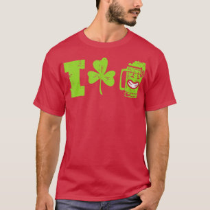 T-shirt I Love Beer Shamrock Jour de la Saint Patrick Boir
