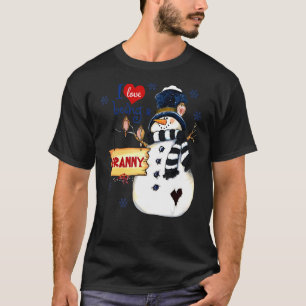T-shirt I Love Being A Granny Snow man Christmas Funny Xma