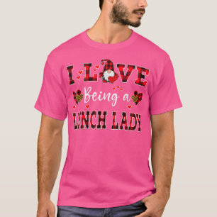 T-shirt I Love Being A Lunch Lady Gnome Valentine's Day Lu
