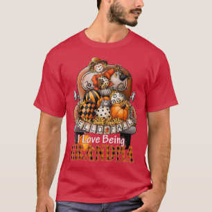 T-shirt I Love Being Grandma Plaid Truck Farmer Pumkin Sp
