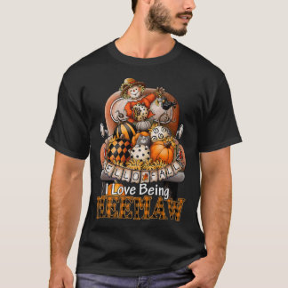 T-shirt I Love Being Meemaw Plaid Truck Farmer Pumpkin Spi