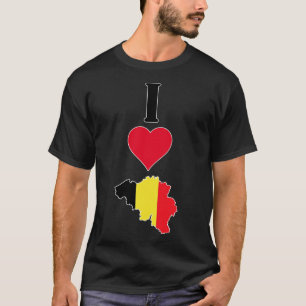 T-shirt I Love Belgique Vertical I Heart Country Carte
