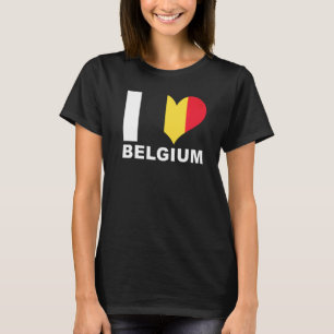 T-shirt I Love Belgium Heart Flag Belgique