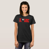 T-shirt I love billiards 8 ball Pool Player Carom English (Devant entier)