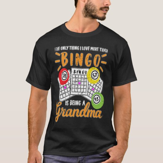 T-shirt I Love Bingo Game Grand-mère grand-mère (Devant)