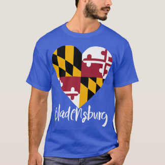 T-shirt I Love Bladensburg Maryland MD Flag Heart Gift Sou