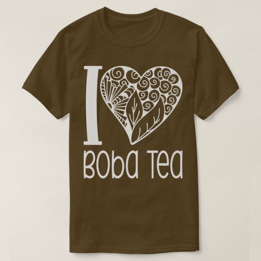 T-shirt I Love Boba Tea for Bubble Tea Lovers 1005 (Design devant)