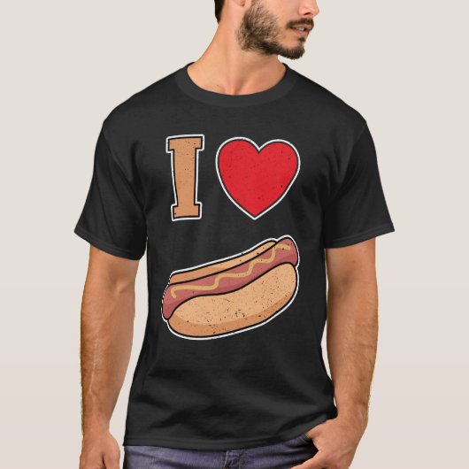 T-shirt I love bockwurst with mustard (Devant)