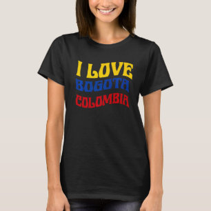 T-shirt I Love Bogota Colombia Drapeau Carte Colombian Pri