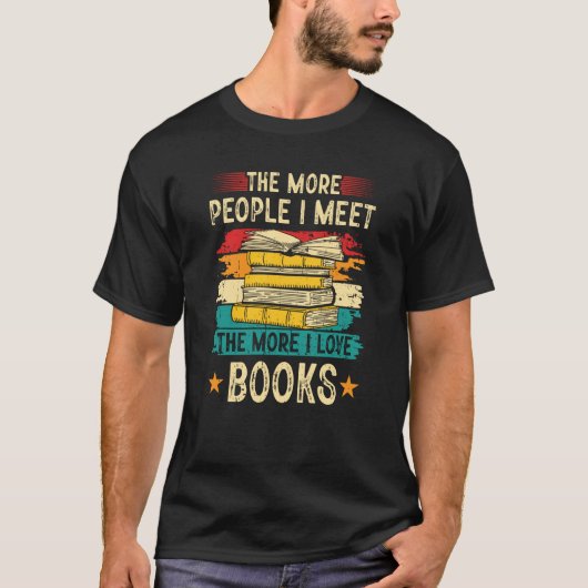 T-shirt I Love Books Reading Bookworm Reader Library (Devant)