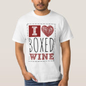 T-shirt I Love Boxed Wine Barbed Wire Heart (Devant)