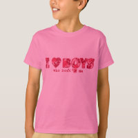 I Love Boys Bug and Hawaiian Print Cartoon Pink