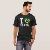 T-shirt I Love Brazil Heart Flag Brésil (Devant entier)