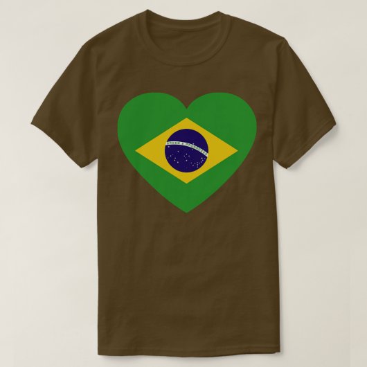 T-shirt I Love Brazil HeartFormé drapeau brésilien (Design devant)