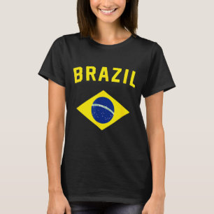 T-shirt I Love Brésil Minimaliste Drapeau Brésilien 1