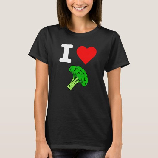 T-shirt I Love Broccoli I Heart Vegetables Bio Vegan L (Devant)