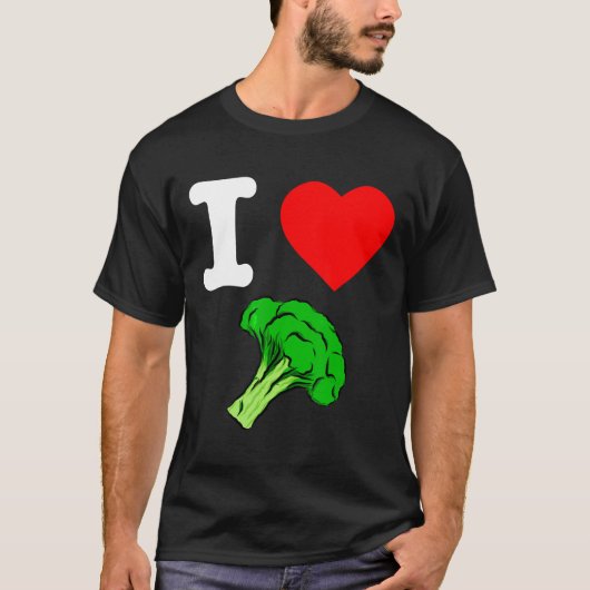 T-shirt I Love Broccoli I Heart Vegetables Bio Vegan L (Devant)