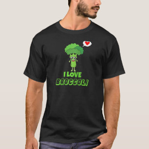 T-shirt I Love Broccoli T Shirt Vegan Végétarien Fun Food
