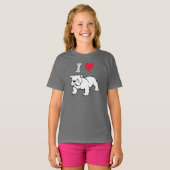 T-shirt I Love Bulldog (Devant entier)