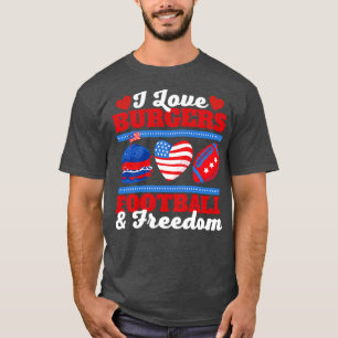T-shirt I Love Burgers and Freedom 4 juillet