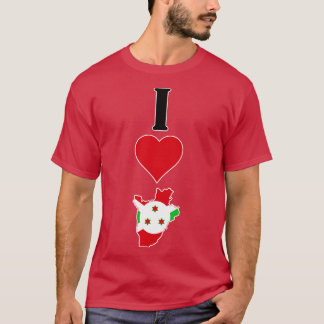 T-shirt I Love Burundi Vertical I Heart Country Carte du d
