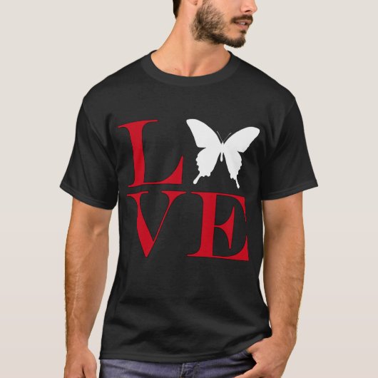 T-shirt I Love Butterflies - Tee de couleur foncée (Devant)