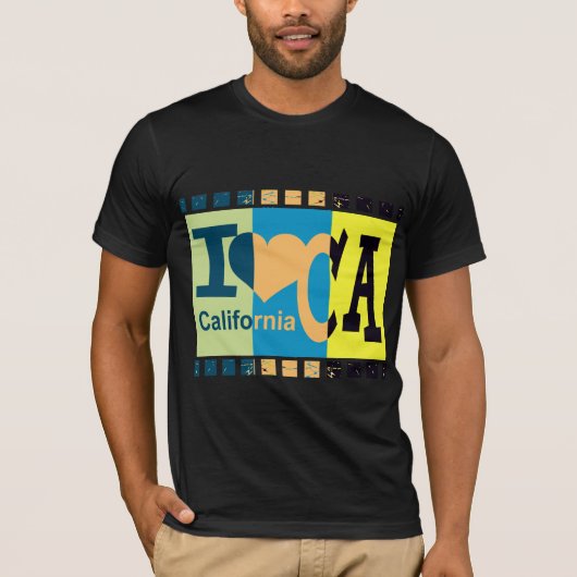 T-shirt I love California - Pop art 2 (Devant)
