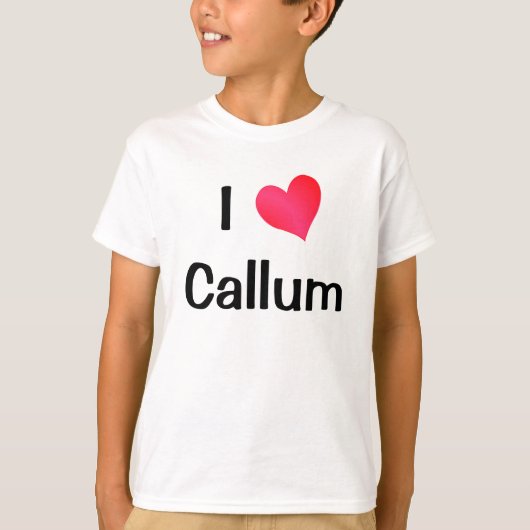 T-shirt I Love Callum (Devant)