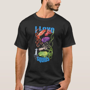 T-shirt I Love calmar poulpe céphalopode océan été kawa