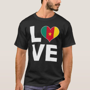 T-shirt I Love Cameroon Heart Flag Cameroun