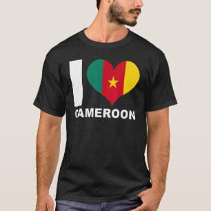 T-shirt I Love Cameroon Heart Flag Cameroun 1