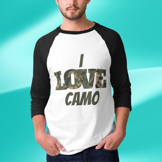 T-shirt I Love Camouflage Vert Brown |