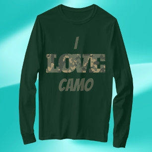 T-shirt I Love Camouflage Vert Brown  