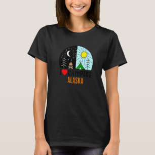 T-shirt I Love Camping Alaska America Outdoors Nature Hiki