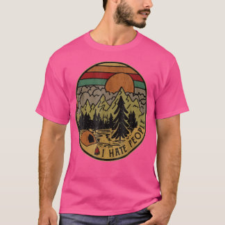 T-shirt I Love Camping I Hate People Outdoors Funny Vintag