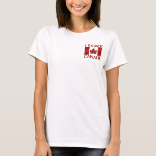 T-shirt I Love Canada Chemise féminine Canada Chemise Drap