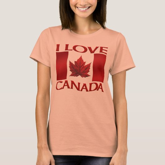 T-shirt I Love Canada Souvenir de dame Canada Chem (Devant)